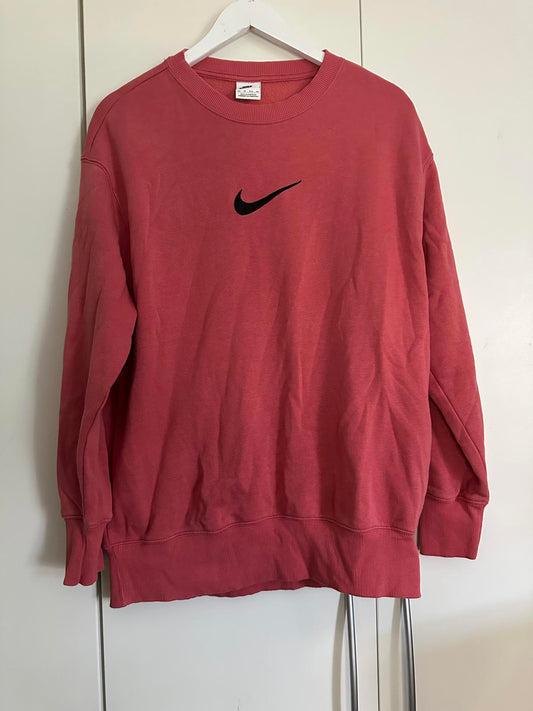 Nike Coral Pink Crewneck Sweatshirt with Black Swoosh