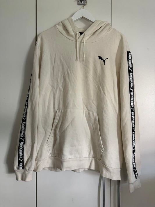 Puma Cream Hoodie with Logo Sleeve Detail – XXL