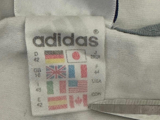 Vintage Adidas White & Blue Ringer T-Shirt – Retro Sportswear