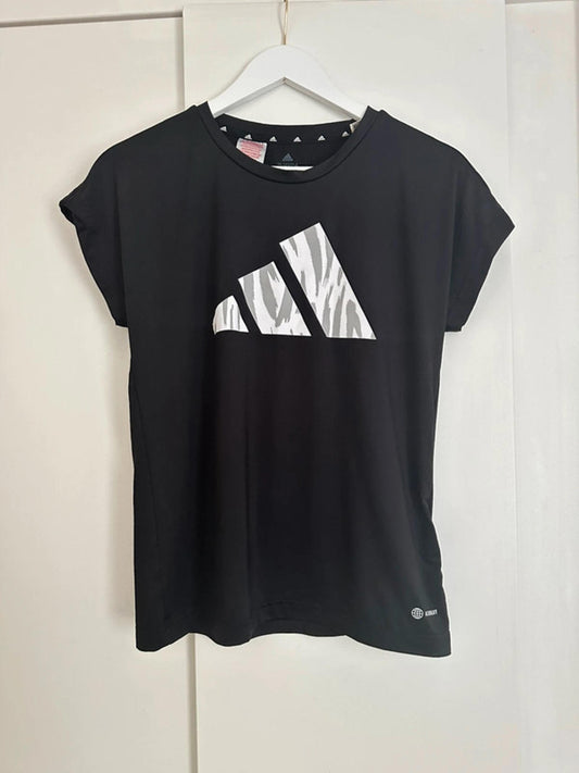 Adidas Aerolady Black T-Shirt with Zebra Print