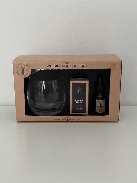 Next Whisky Cocktail Gift Set – Glass, Sugar Cubes & Syrup