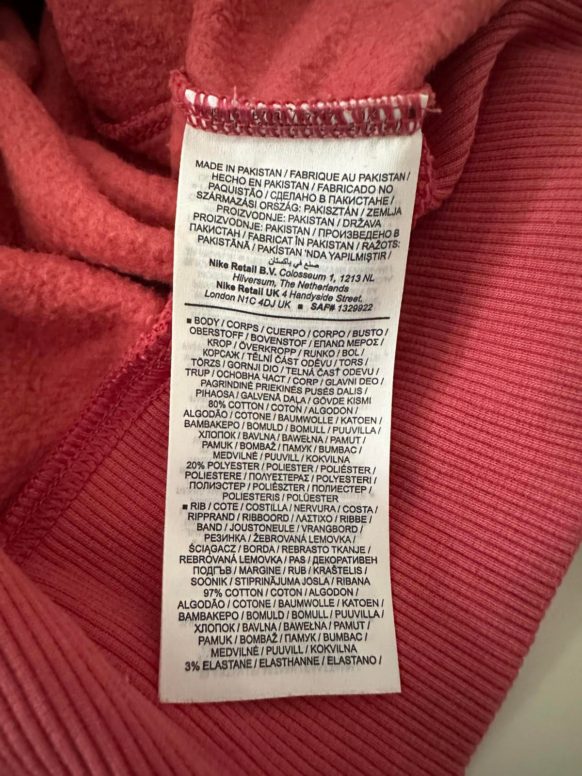 Nike Coral Pink Crewneck Sweatshirt with Black Swoosh