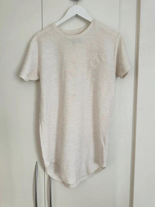 SikSilk Men's Short Sleeve T-Shirt in Cream