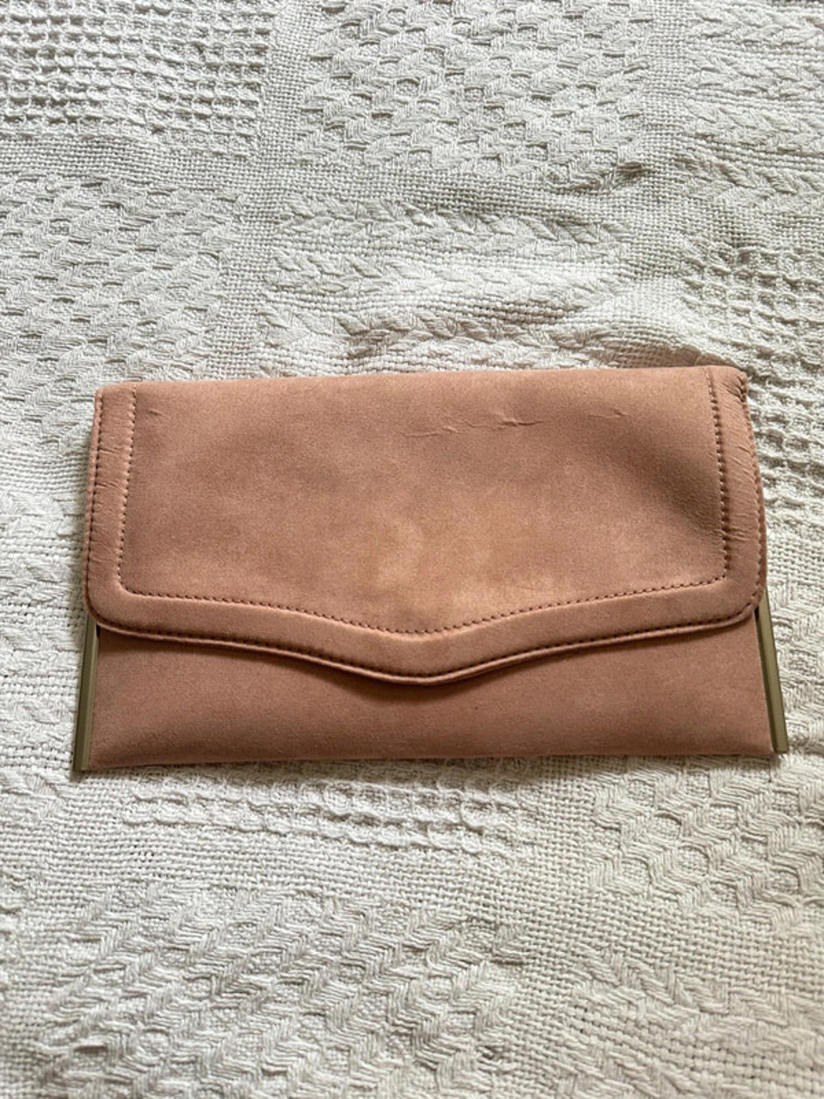 New Look Pink Suede Clutch Bag