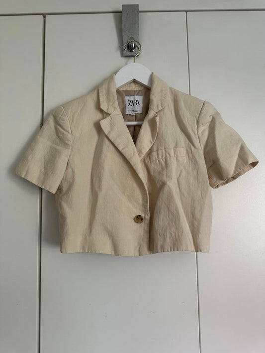 ZARA cropped short-sleeve blazer – beige