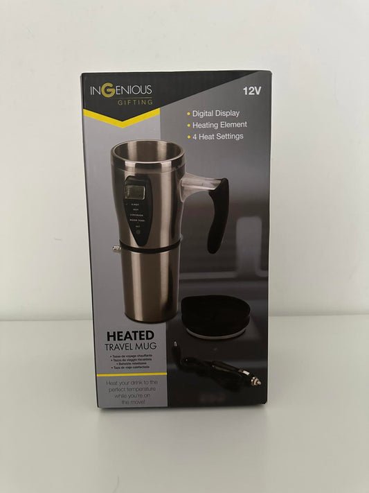 Ingenious Heated Travel Mug – 12V Stainless Steel Digital Display Car Mug