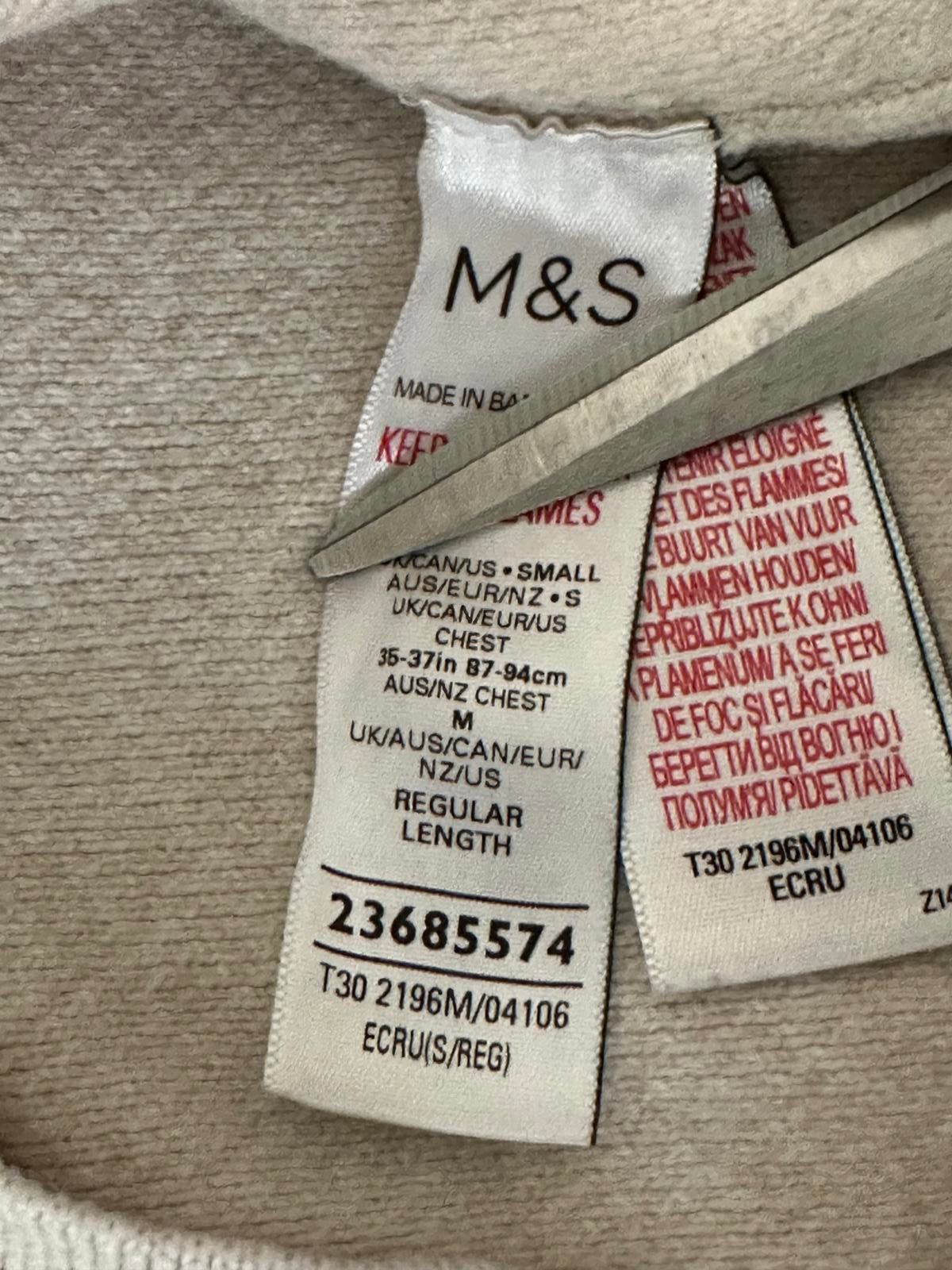M&S Men’s Cotton Blend Textured Jumper – Dark beige