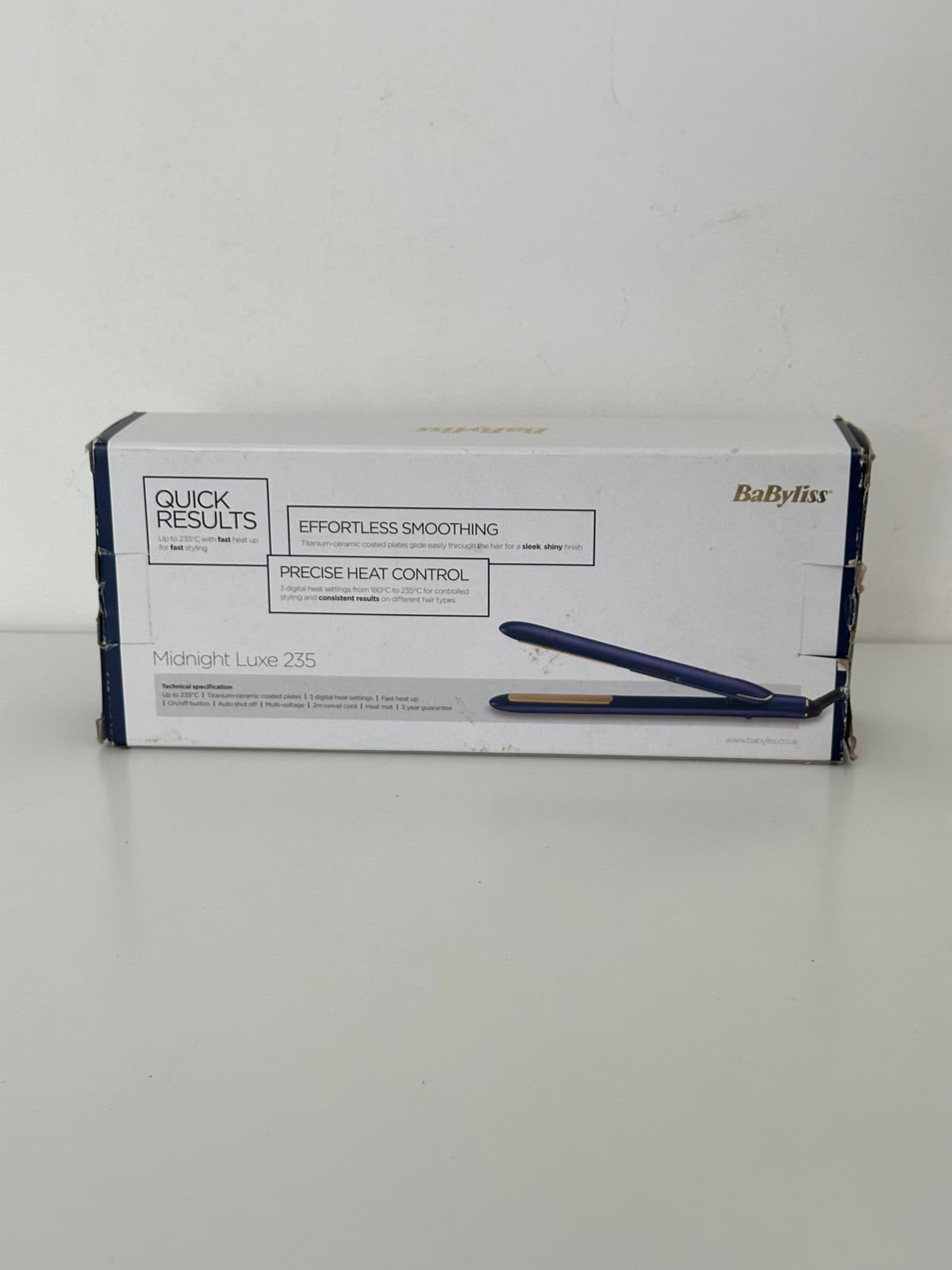 BaByliss Midnight Luxe 235 Hair Straightener – Titanium-Ceramic Plates