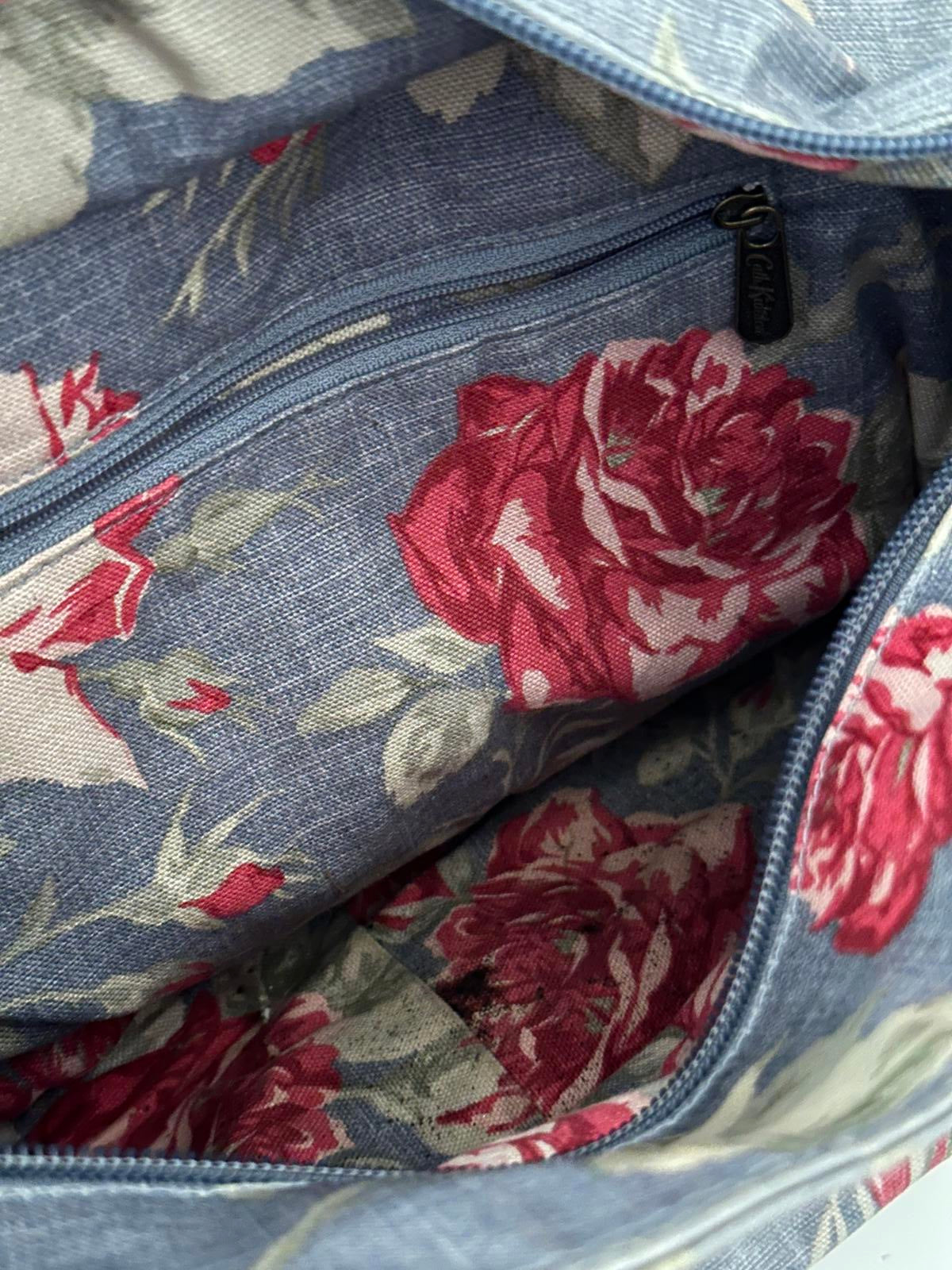 Cath Kidston Blue/Grey Floral Oilcloth Handbag