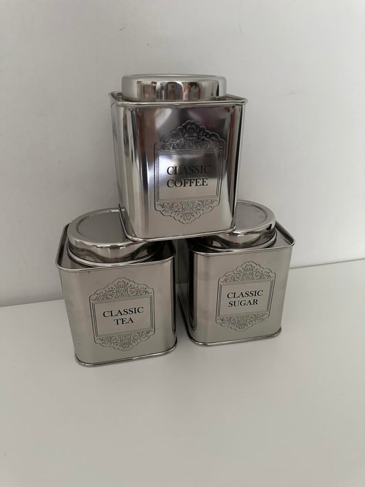 Elegant Classic Coffee, Tea & Sugar Canisters Set