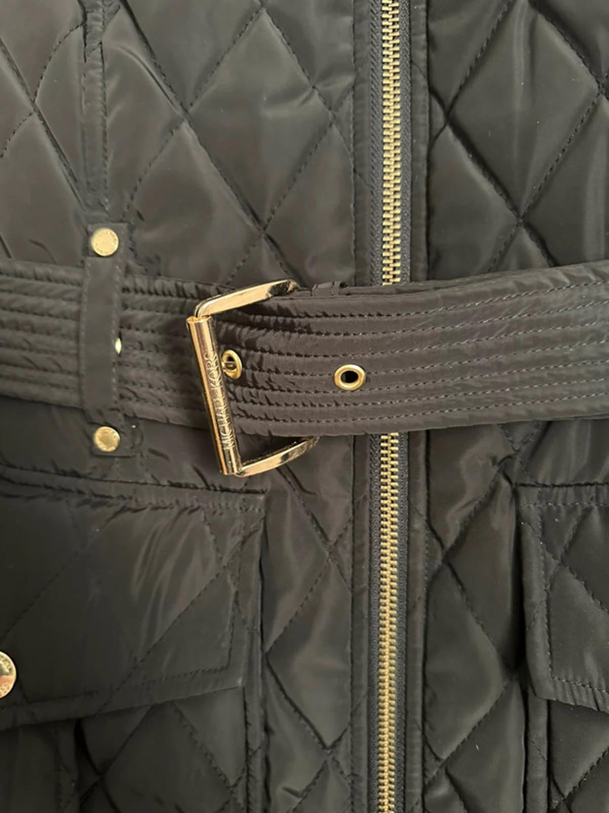 MK Black Quilted Jacket with Belt