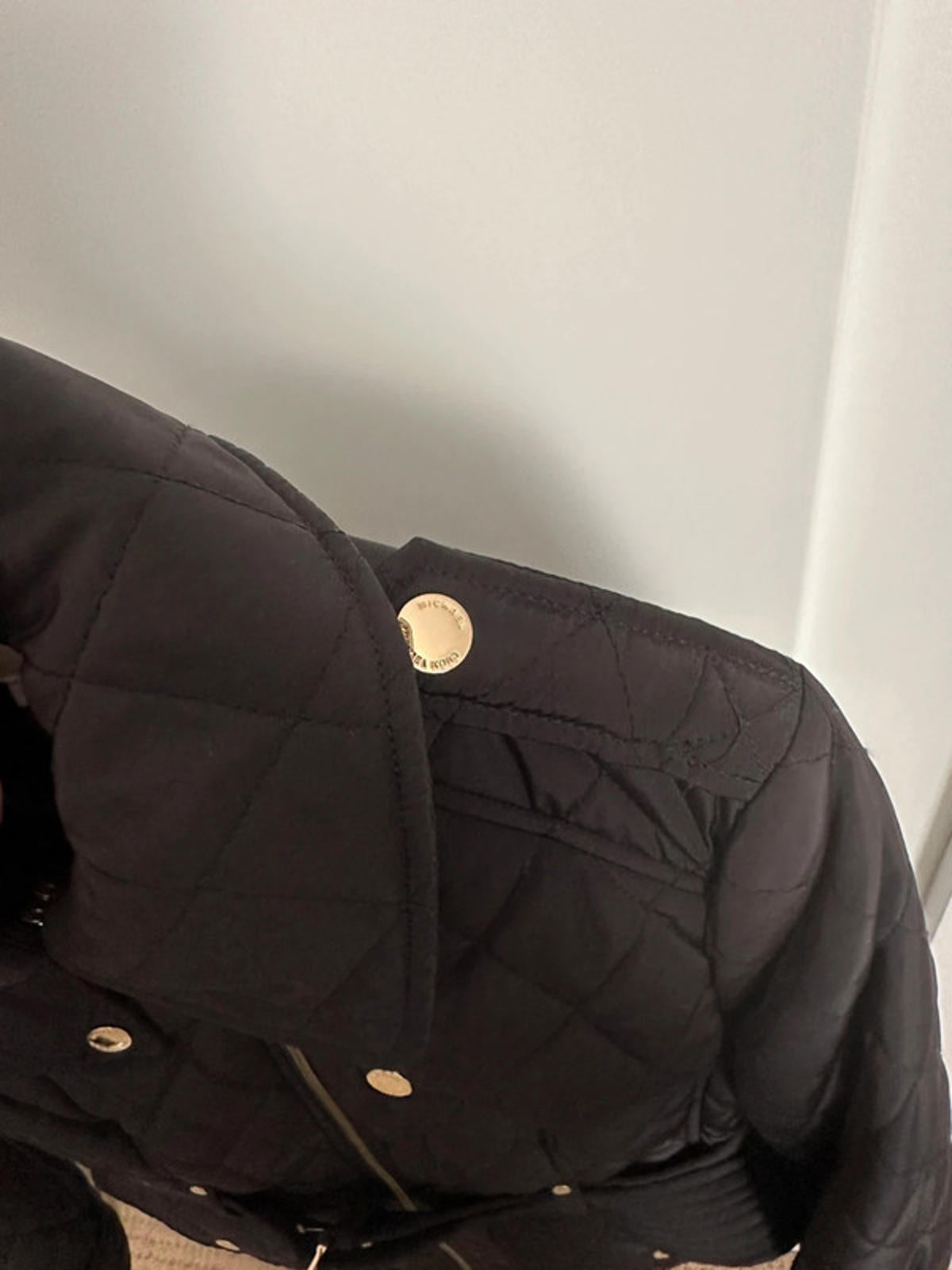 MK Black Quilted Jacket with Belt