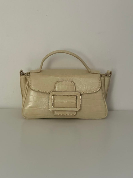 Zara Croc-Effect Shoulder Bag with Buckle Detail