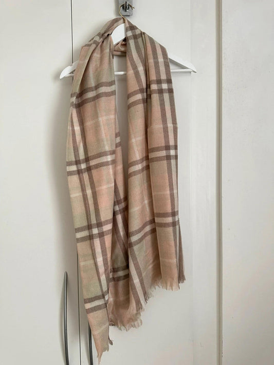 Boutique Wool Blend Tartan Scarf
