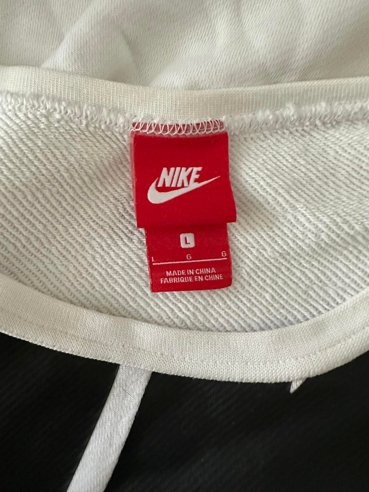 Nike White T-Shirt with Oversized Black Logo Print