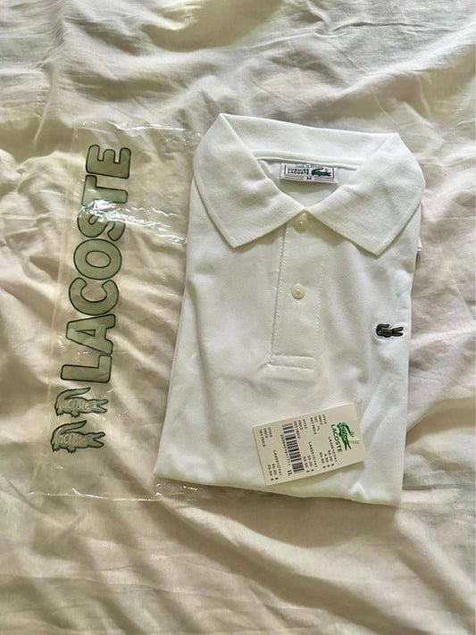 Lacoste White Polo Shirt – Classic Fit, Timeless Style (Size M)