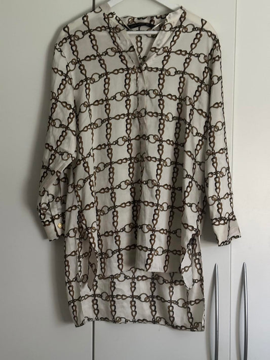 Zara Woman Chain Print Tunic Blouse