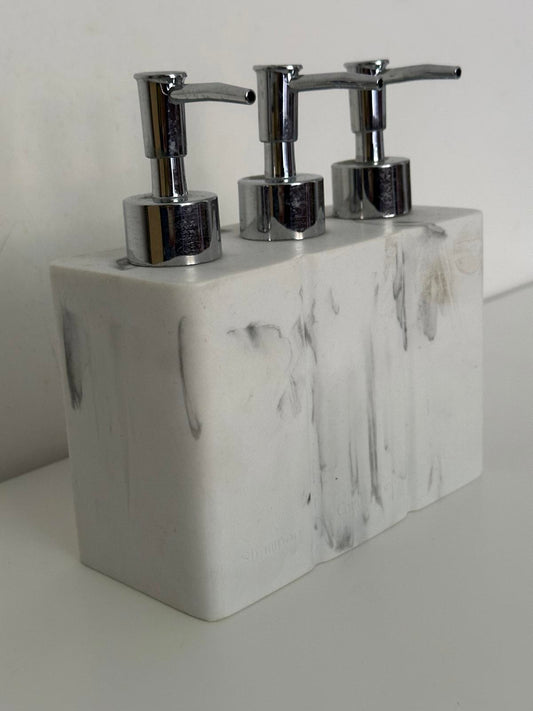 Marble Effect Trio Soap Dispenser – Shampoo, Conditioner & Body Wash