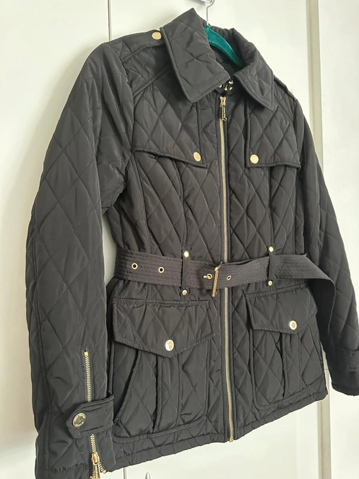 MK Black Quilted Jacket with Belt