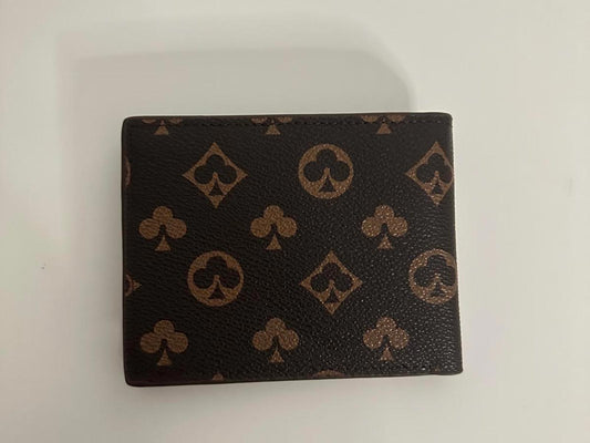 Brown Monogram Bi-Fold Wallet – Multiple Card Slots & Coin Pocket
