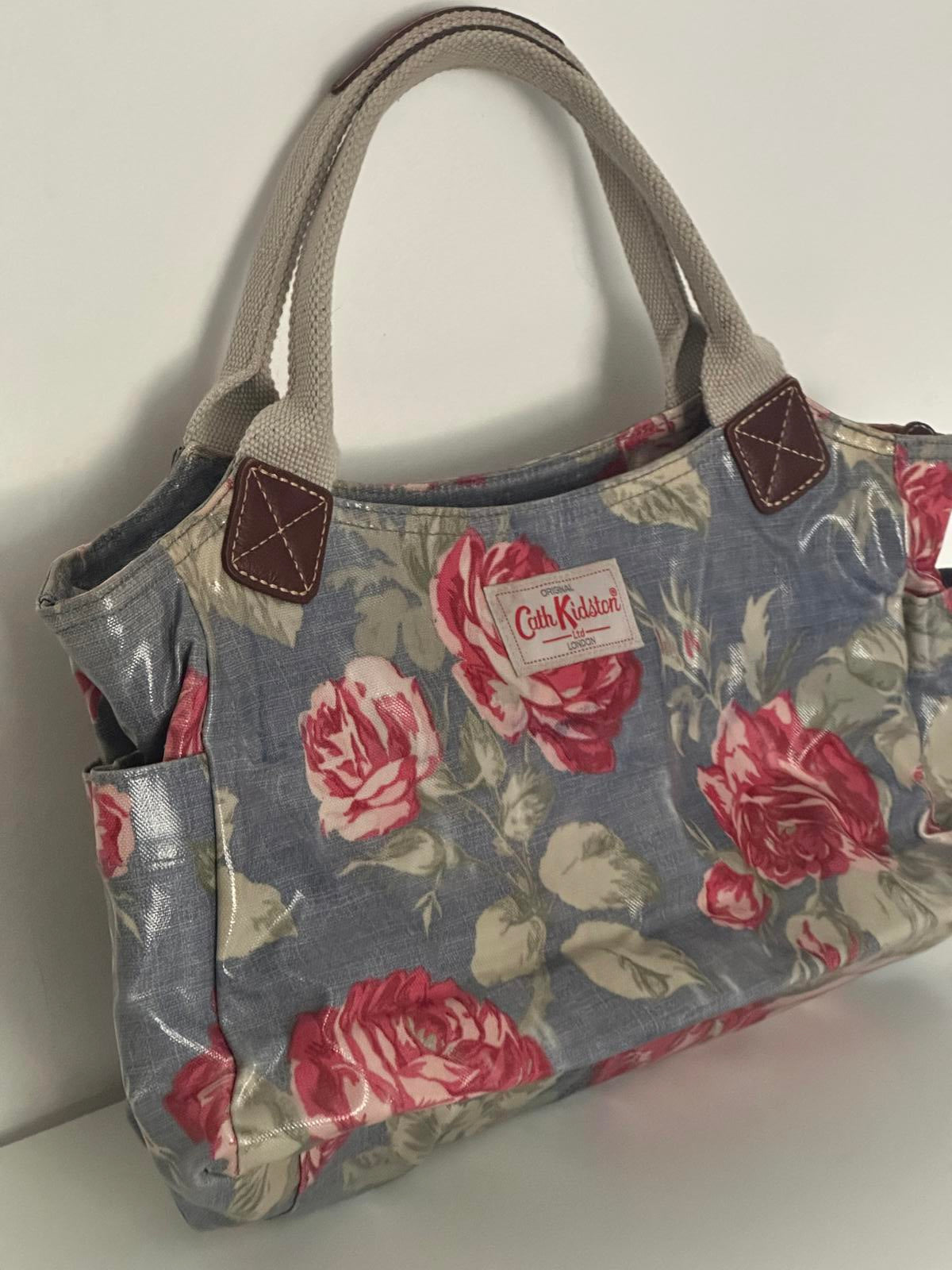 Cath Kidston Blue/Grey Floral Oilcloth Handbag