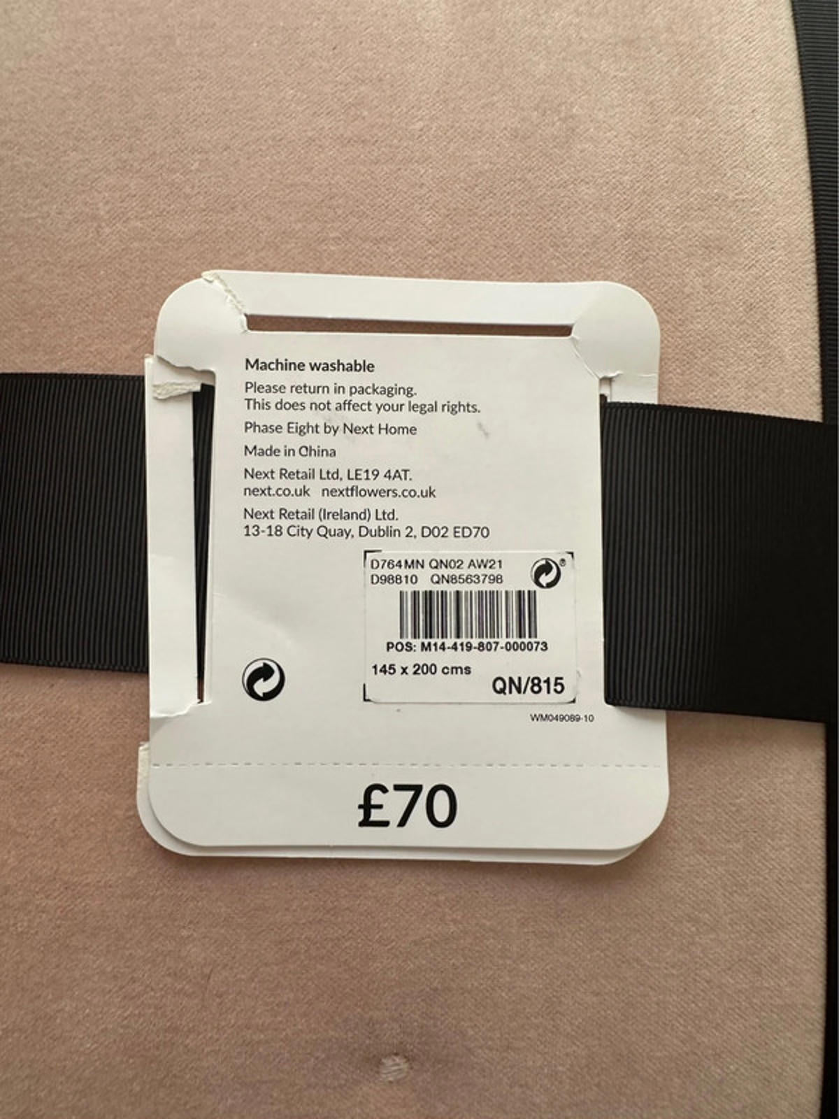 Phase Eight Velvet Pin Spot Bedspread 145 x 200 cm